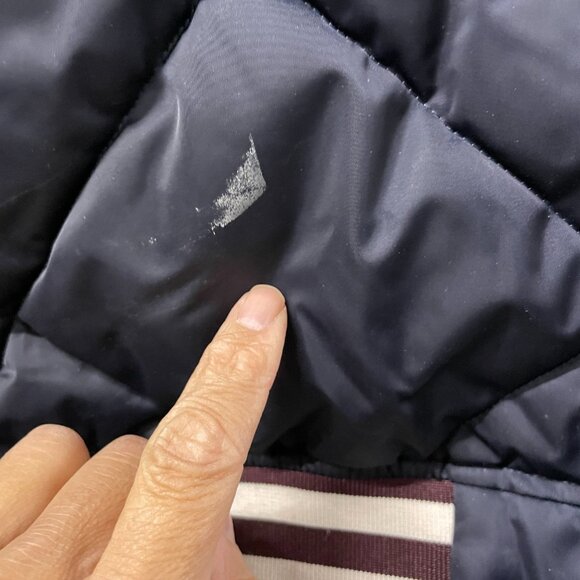 Scotch & Soda Men's Yrachie Quilted Varsity Bomber Jacket Inky Blue Size M - Picture 6 of 6